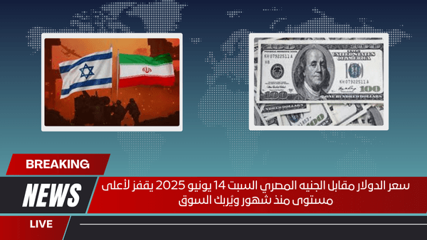 سعر الدولار مقابل الجنيه المصري السبت 14 يونيو 2025 يقفز لأعلى مستوى منذ شهور ويُربك السوق