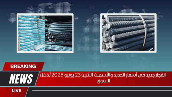 انفجار جديد في أسعار الحديد والأسمنت الاثنين 23 يونيو 2025 تُذهل السوق