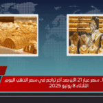 انخفض 20 جنيهًا.. سعر عيار 21 الآن بعد آخر تراجع في سعر الذهب اليوم الثلاثاء 8 يوليو 2025