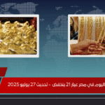 سعر الذهب اليوم في مصر عيار 21 ينخفض – تحديث 27 يوليو 2025