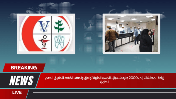 زيادة المعاشات إلى 2000 جنيه شهريًا.. المهن الطبية توافق وتصعّد الضغط لتحقيق الدعم الكامل